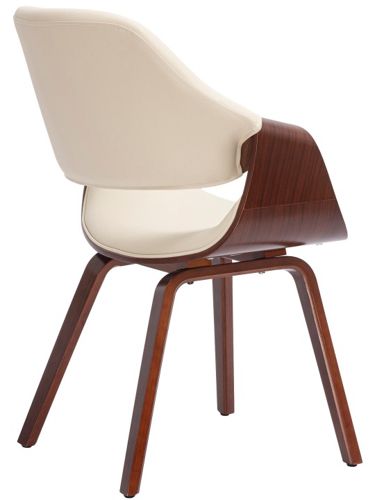 Cadeira de sala de jantar Maira couro sintético, nogueira/creme