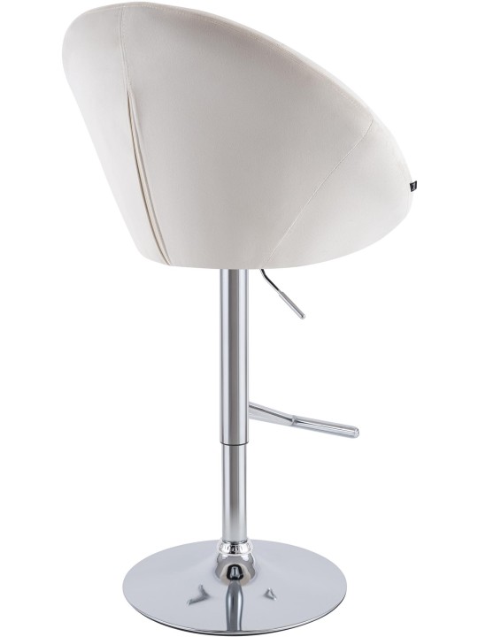 Banco de bar London veludo cromado, creme