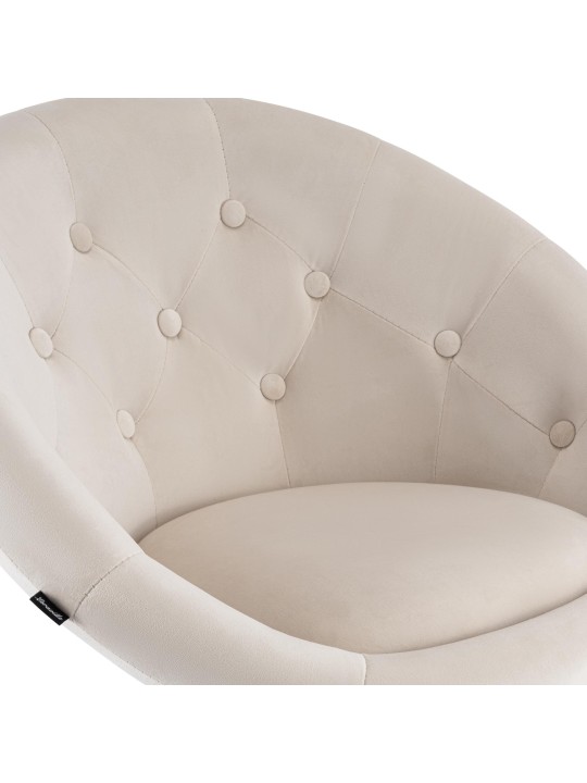 Banco de bar London veludo cromado, creme