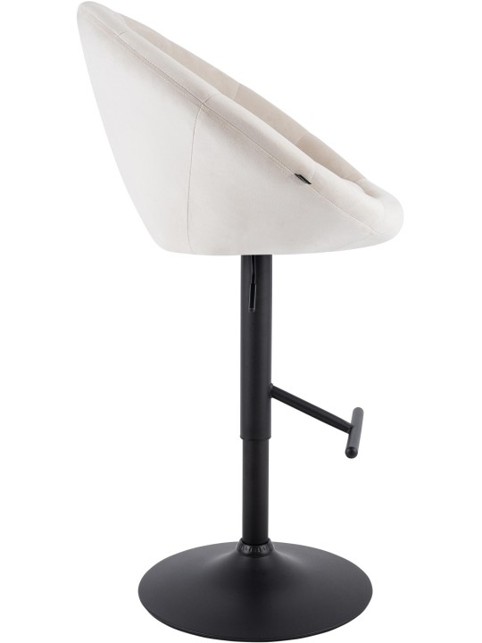 Banco de bar London veludo preto, creme