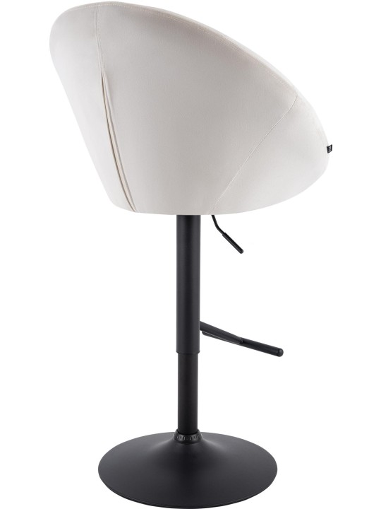 Banco de bar London veludo preto, creme