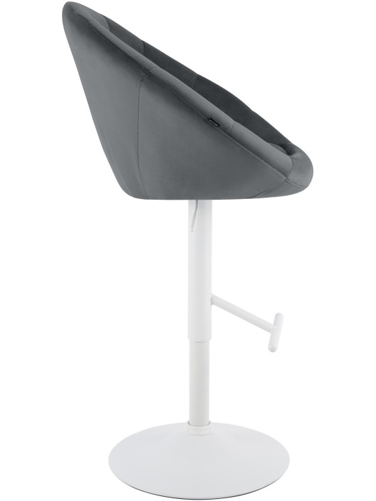 Banqueta de bar London veludo branco, cinzento escuro