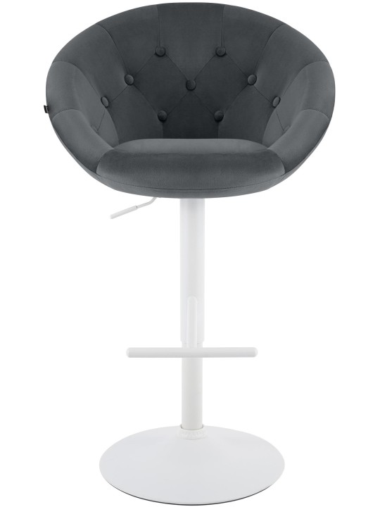Banqueta de bar London veludo branco, cinzento escuro