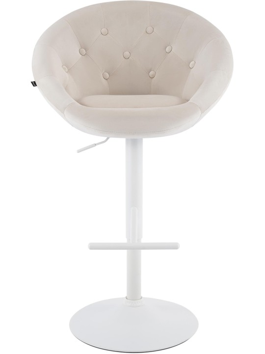 Banco de bar London veludo branco, creme