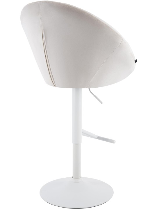 Banco de bar London veludo branco, creme