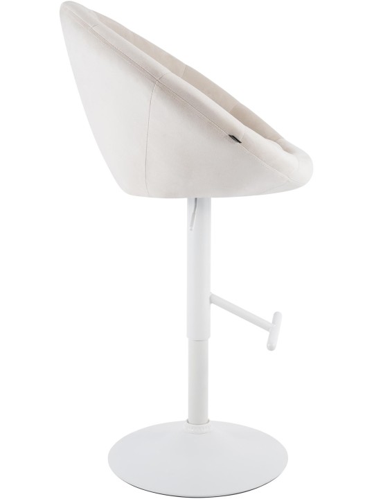 Banco de bar London veludo branco, creme