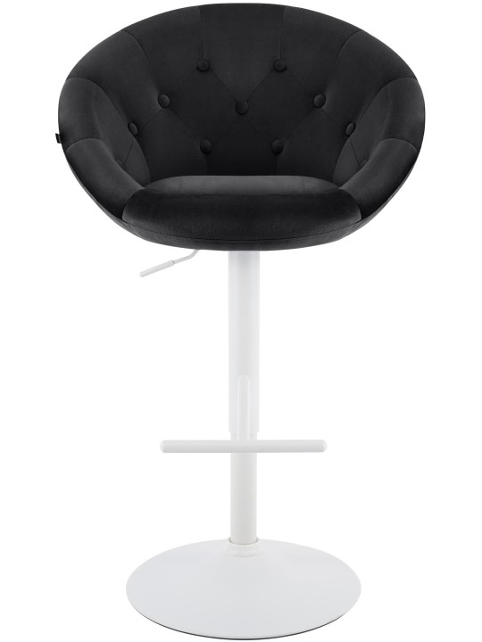 Banqueta de bar London veludo branco, preto