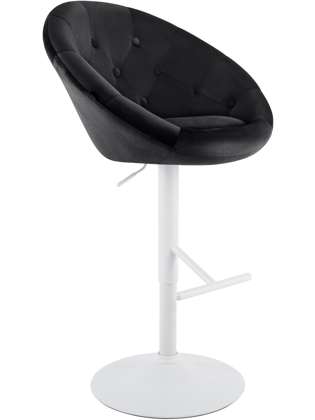 Banqueta de bar London veludo branco, preto