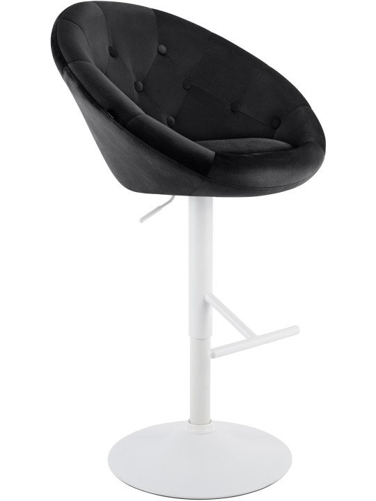 Banqueta de bar London veludo branco, preto