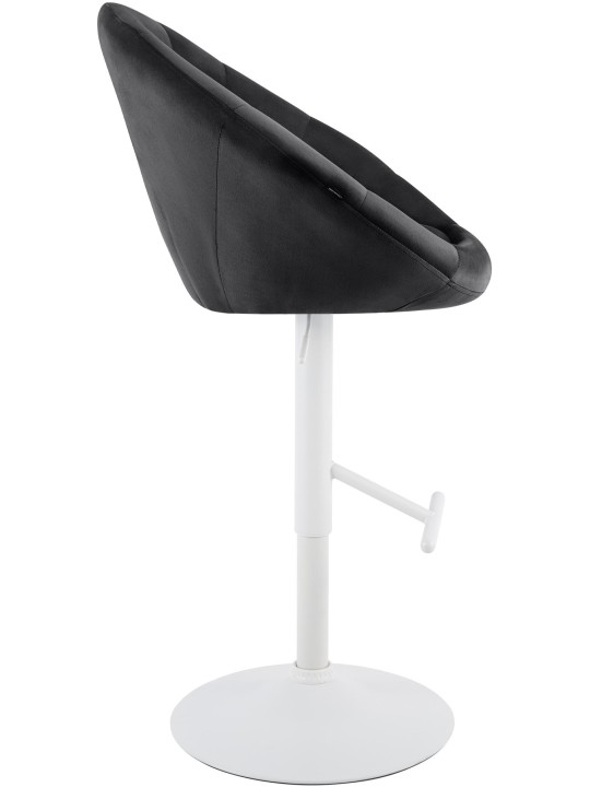 Banqueta de bar London veludo branco, preto