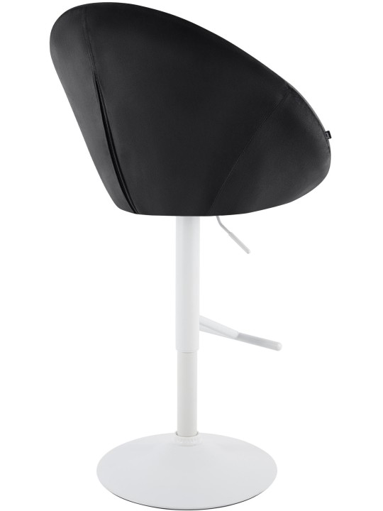 Banqueta de bar London veludo branco, preto