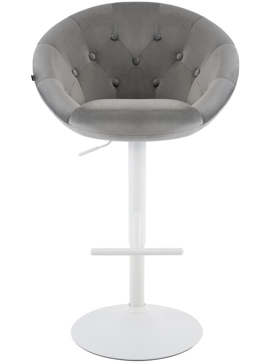 Banqueta de bar London veludo branco, cinza