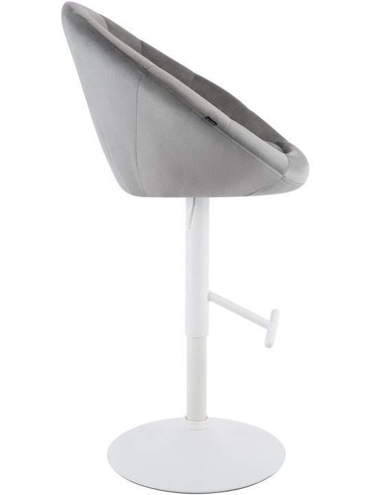 Banqueta de bar London veludo branco, cinza