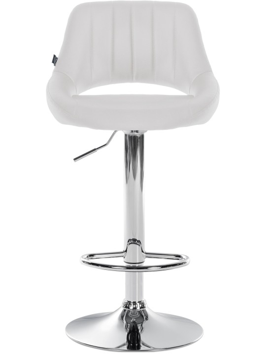 Banqueta alta Milet couro sintético cromado, branco