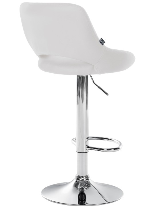 Banqueta alta Milet couro sintético cromado, branco
