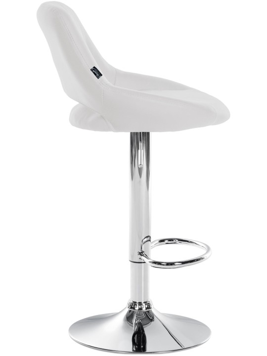 Banqueta alta Milet couro sintético cromado, branco