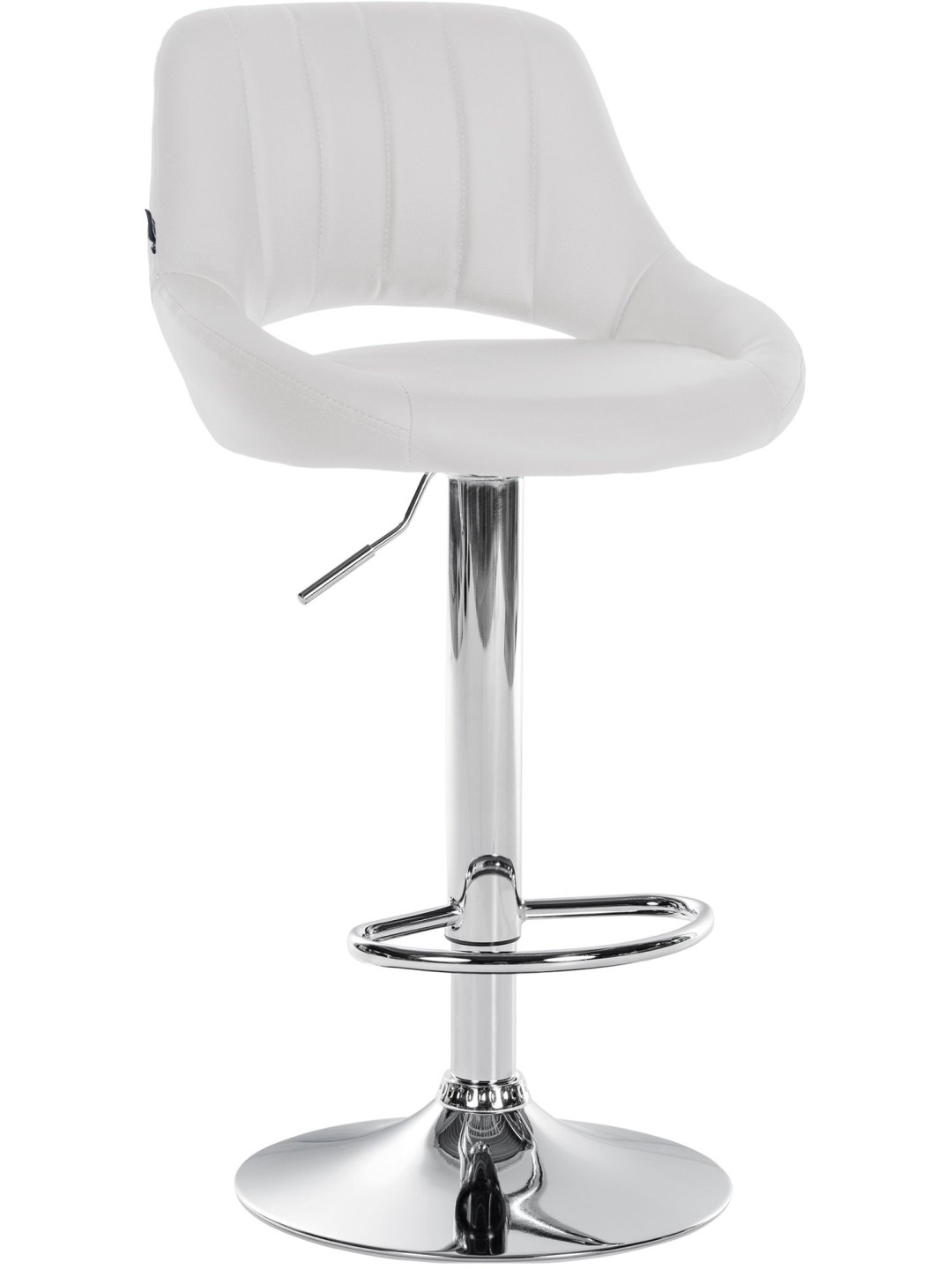 Banqueta alta Milet couro sintético cromado, branco