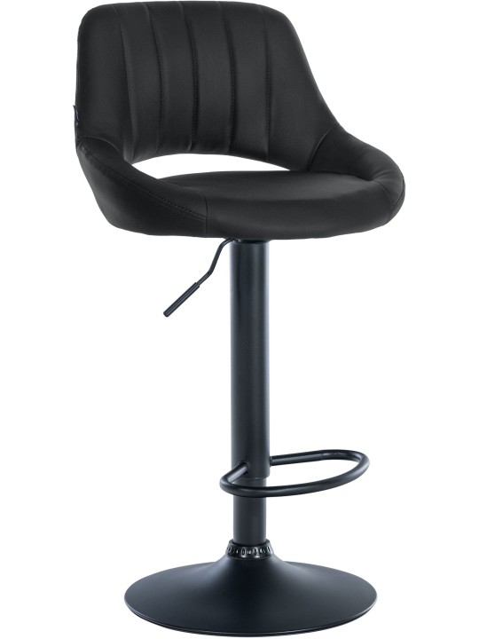 Banqueta alta Milet couro sintético, preto