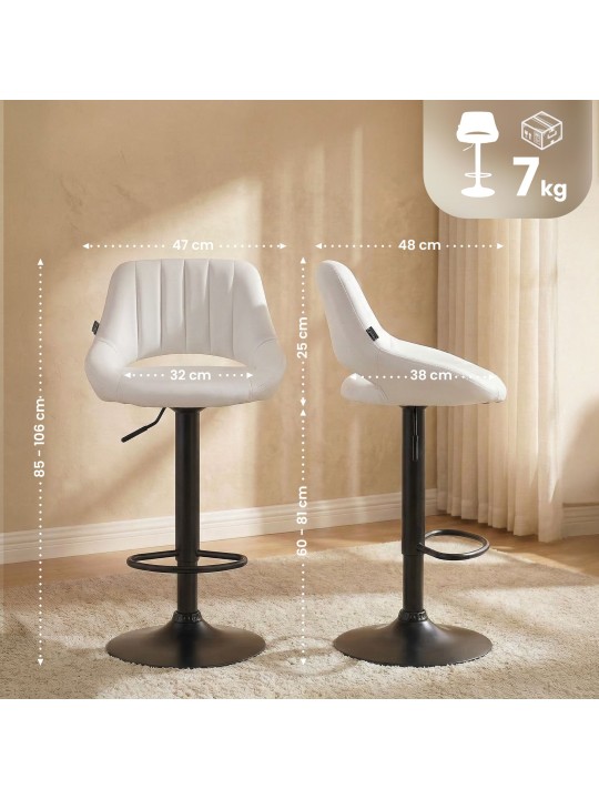 Banqueta alta Milet couro sintético, branco
