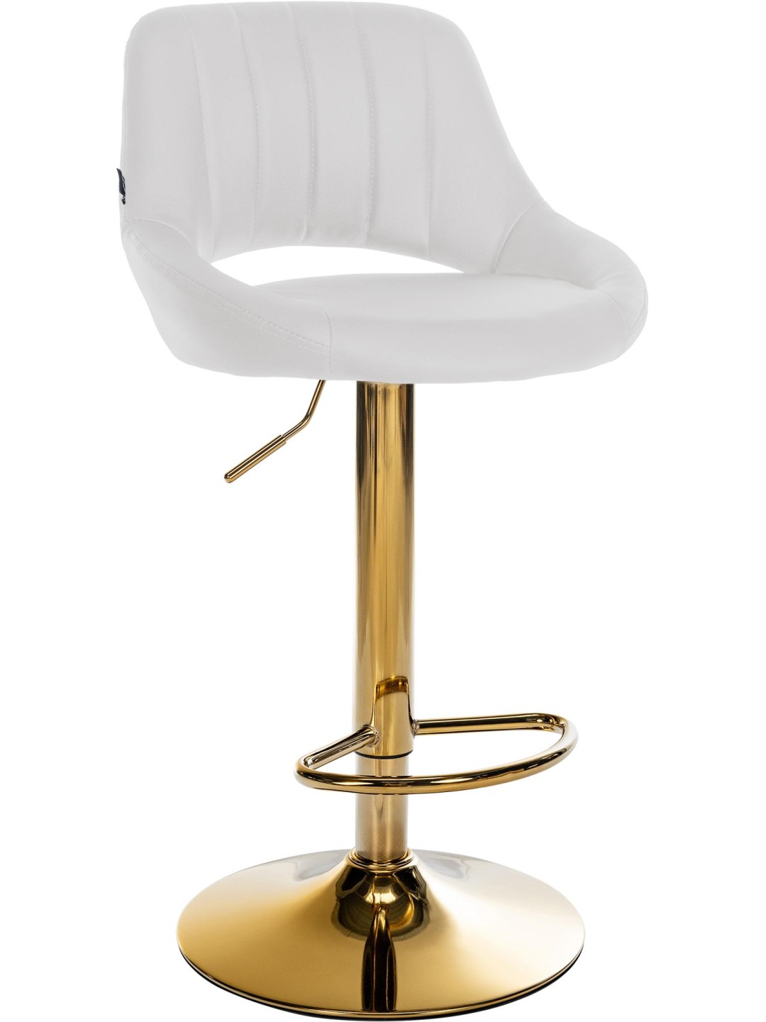 Banqueta de bar Milet couro sintético dourado, branco