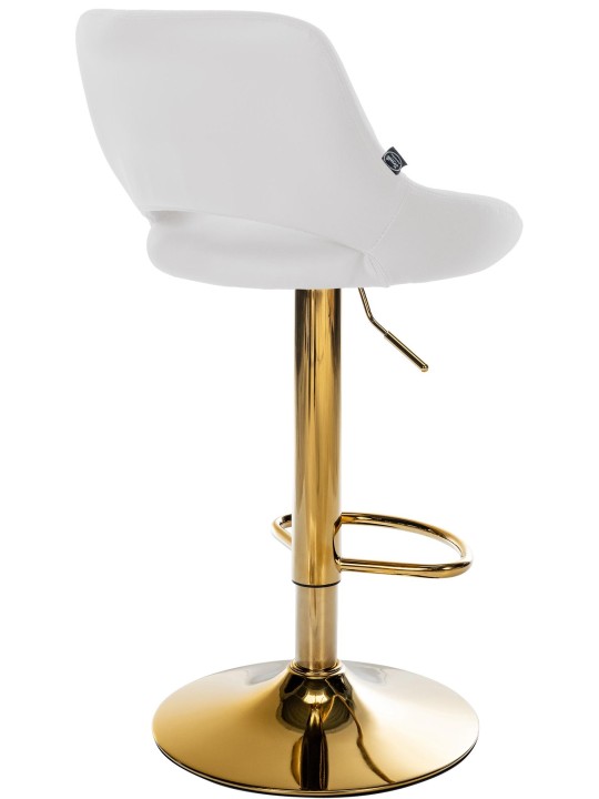 Banqueta de bar Milet couro sintético dourado, branco