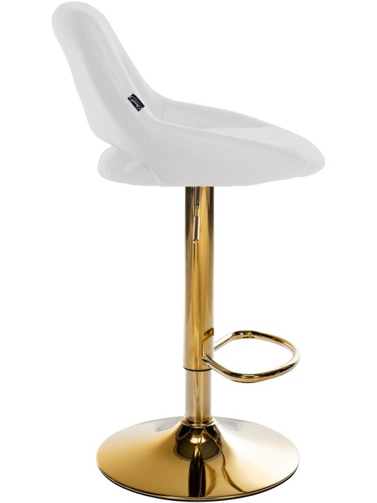 Banqueta de bar Milet couro sintético dourado, branco