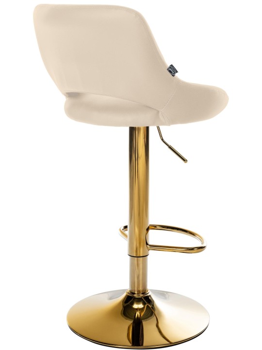 Banqueta de bar Milet couro sintético dourado, creme