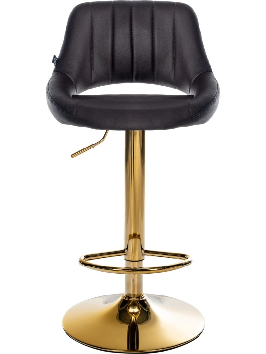 Banqueta de bar Milet couro sintético dourado, castanho Banqueta de bar Milet couro sintético dourado, castanho