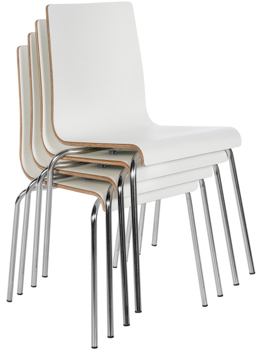 Conjunto de 4 cadeiras de visita Gahanna, branco