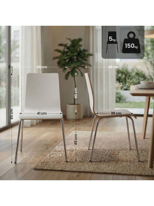 Conjunto de 4 cadeiras de visita Gahanna, branco