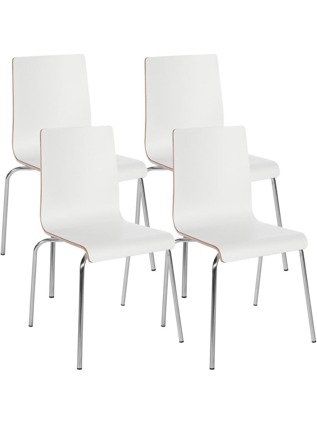 Conjunto de 4 cadeiras de visita Gahanna, branco