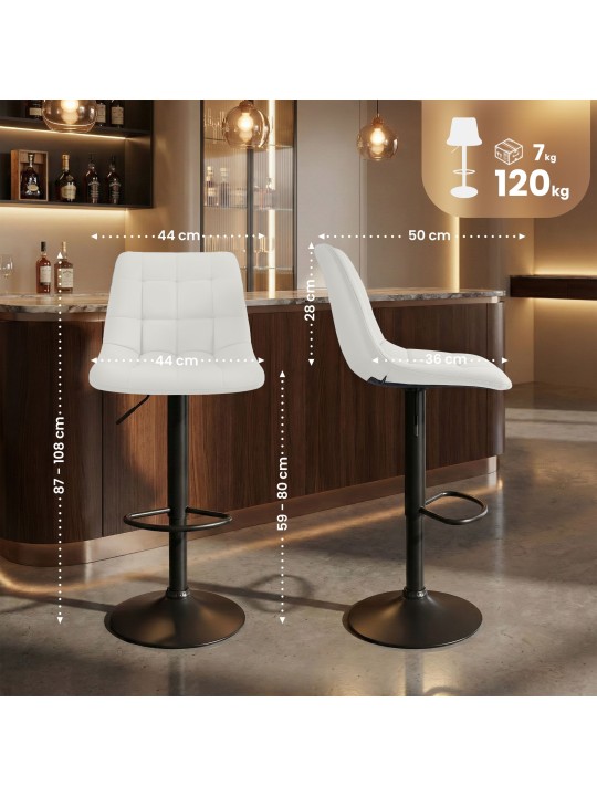 Banqueta de bar Mapun couro sintético, branco
