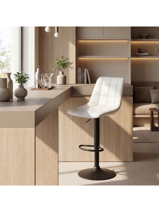 Banqueta de bar Mapun couro sintético, branco