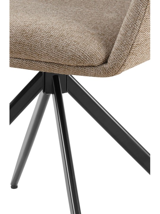 Conjunto de 2 cadeiras de sala de jantar Olema tecido, taupe