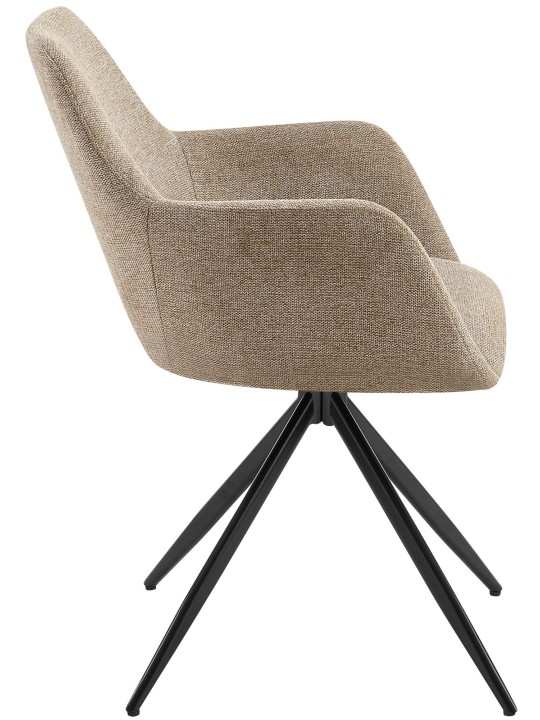 Conjunto de 2 cadeiras de sala de jantar Olema tecido, taupe