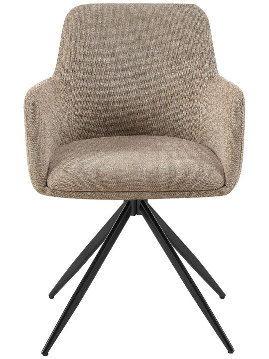 Conjunto de 2 cadeiras de sala de jantar Olema tecido, taupe