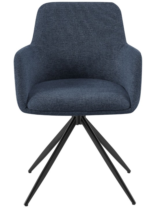 Conjunto de 2 cadeiras de sala de jantar Olema tecido, azul Conjunto de 2 cadeiras de sala de jantar Olema tecido, azul