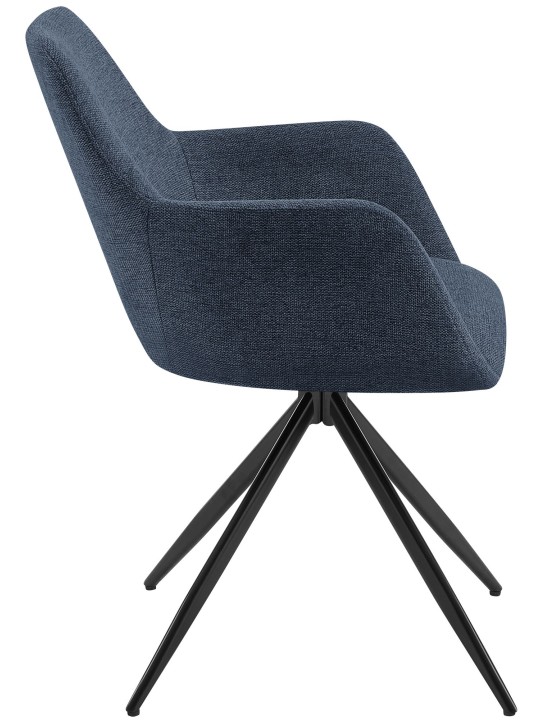 Conjunto de 2 cadeiras de sala de jantar Olema tecido, azul Conjunto de 2 cadeiras de sala de jantar Olema tecido, azul