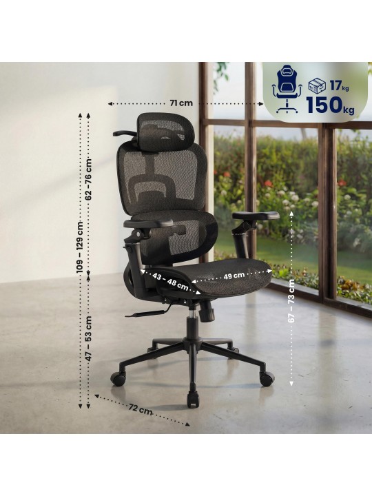 Cadeira de escritório Jenson, preta