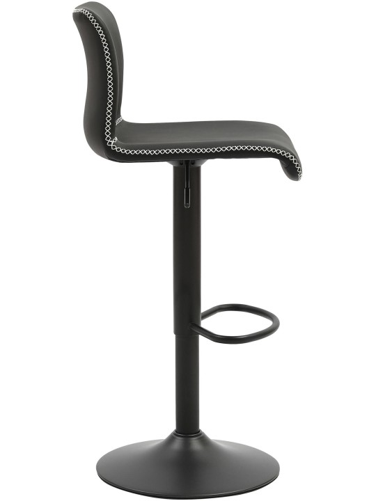 Conjunto de 2 bancos de bar Henchy couro sintético, preto