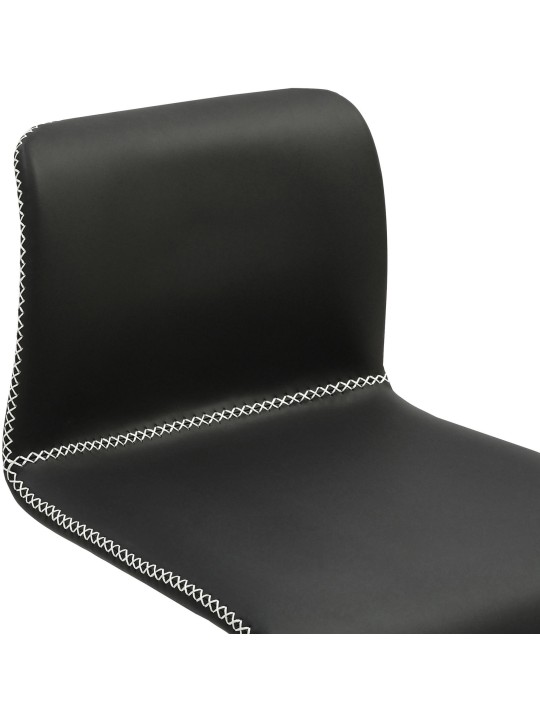 Conjunto de 2 bancos de bar Henchy couro sintético, preto