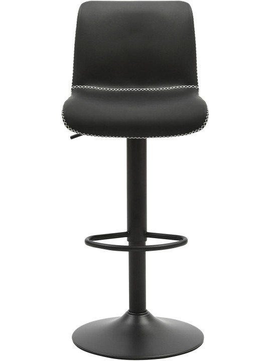 Conjunto de 2 bancos de bar Henchy couro sintético, preto