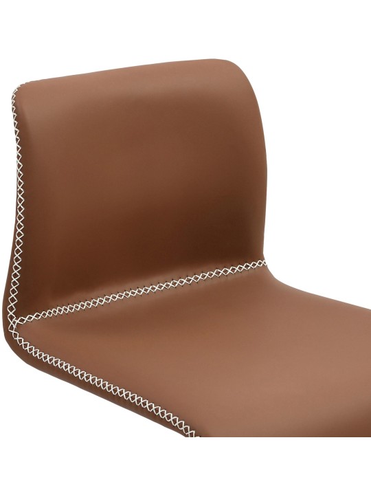 Conjunto de 2 bancos de bar Henchy couro sintético, castanho
