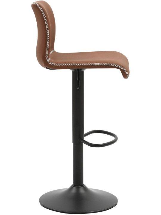 Conjunto de 2 bancos de bar Henchy couro sintético, castanho