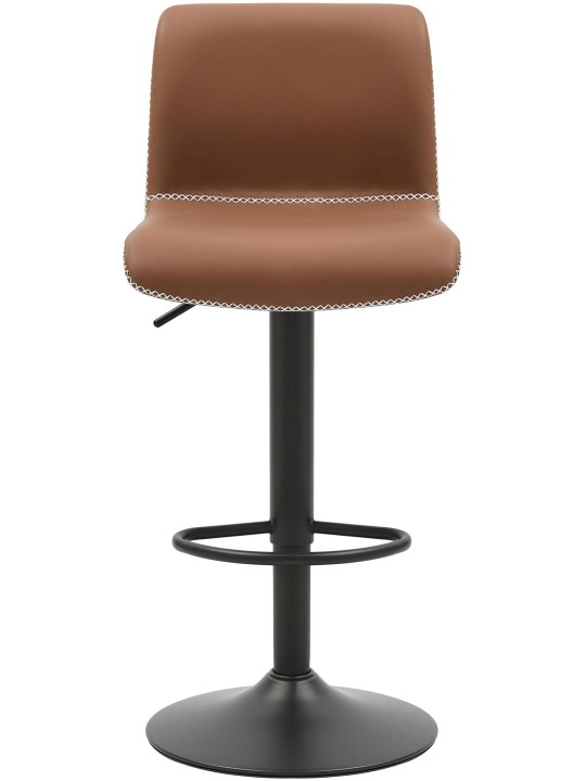 Conjunto de 2 bancos de bar Henchy couro sintético, castanho
