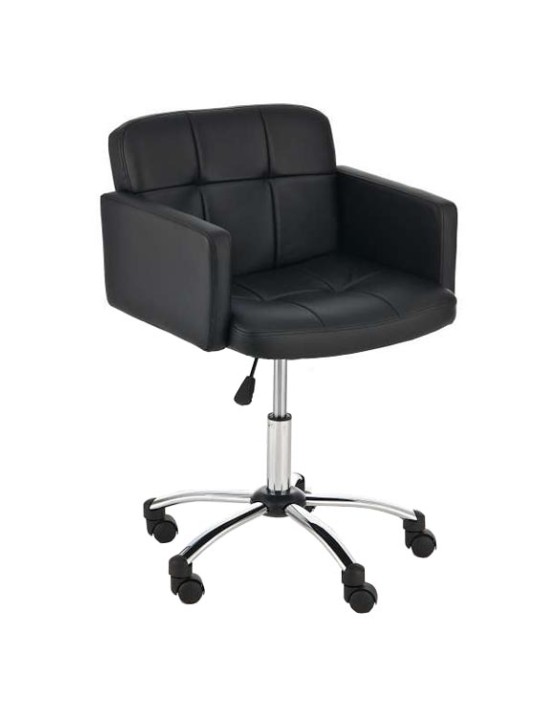 Banqueta de trabalho Los Angeles em couro sintético, preto