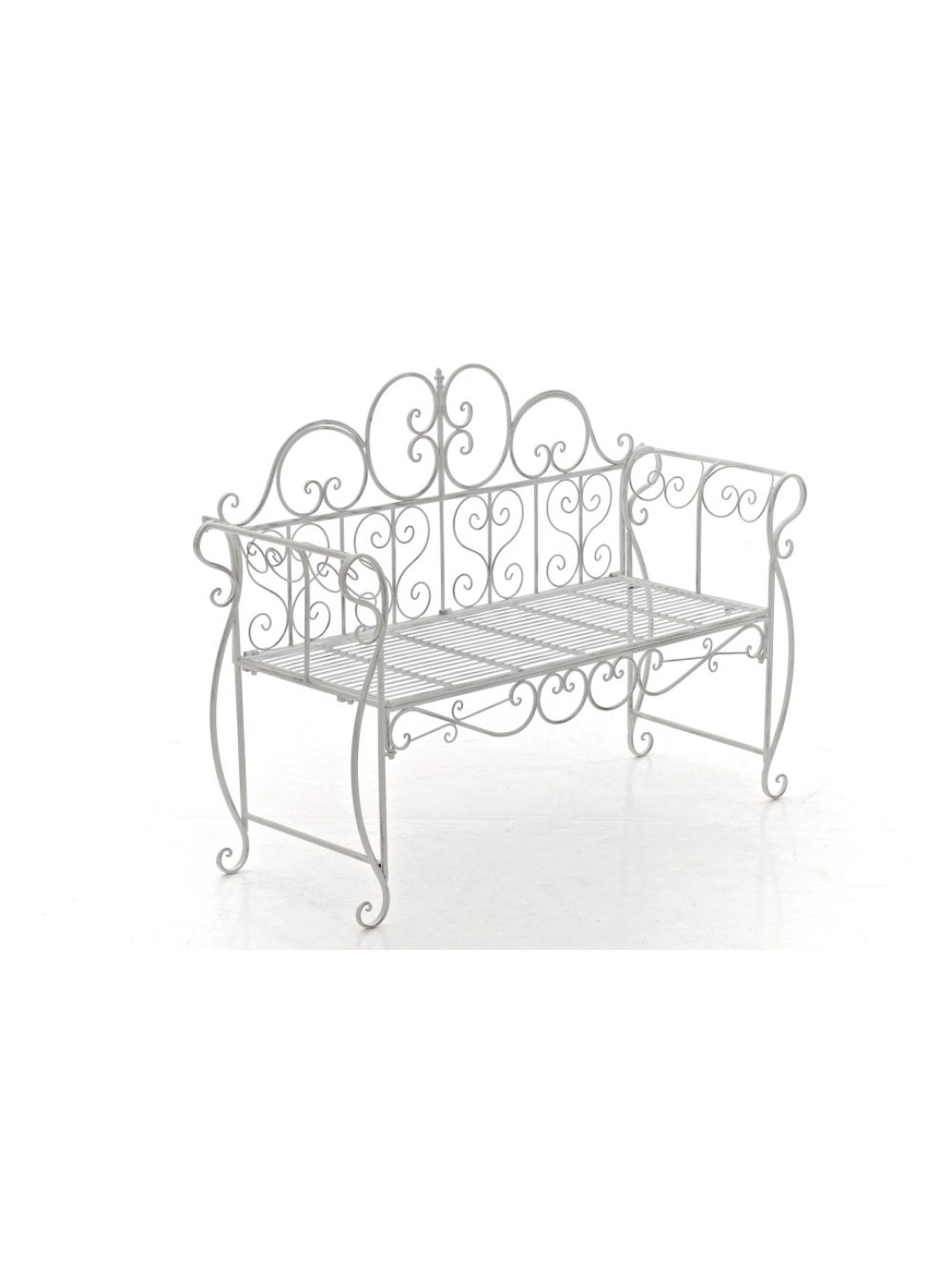 Banco de jardim Minna, branco antigo