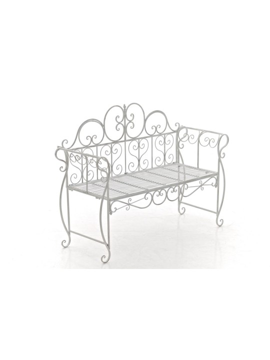 Banco de jardim Minna, branco antigo Banco de jardim Minna, branco antigo