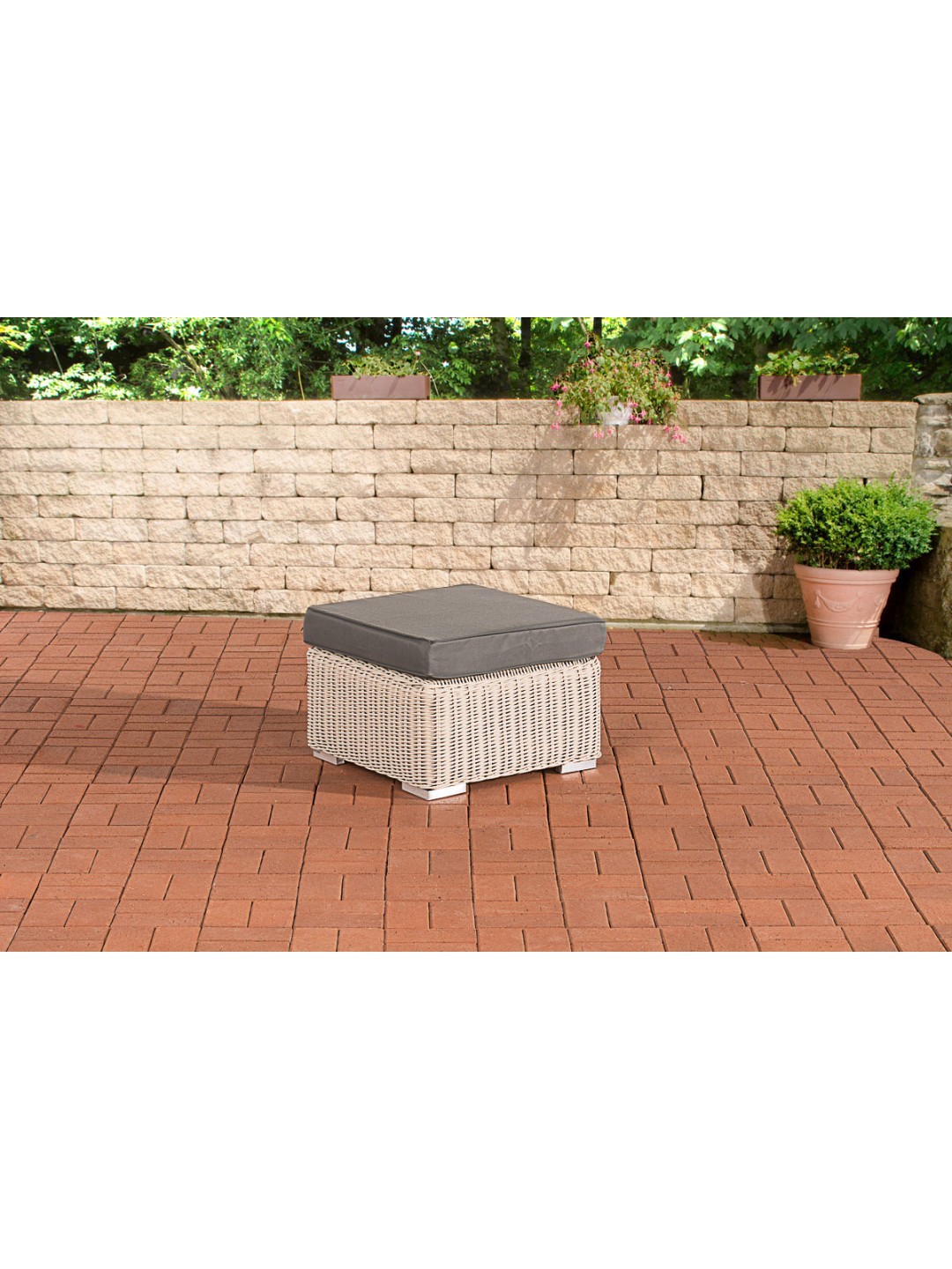 Banqueta Bilbao / Madeira Ferro Cinzento, branco pérola