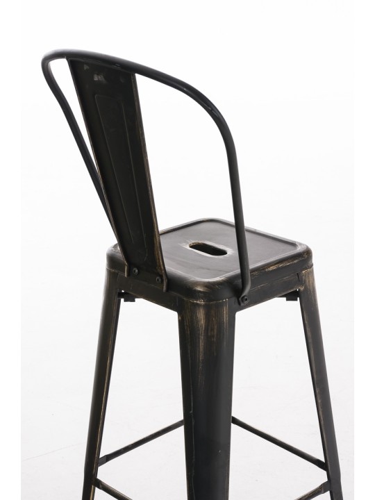 Banqueta alta Aiden antiga, preto-dourado